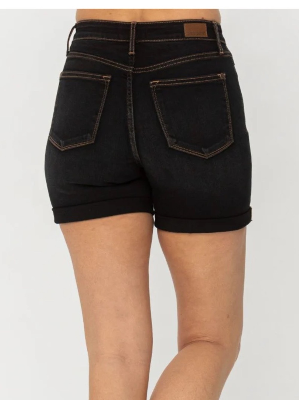 Judy Blue Black Rolled-Hem‎ Stretch Denim Shorts Size XL